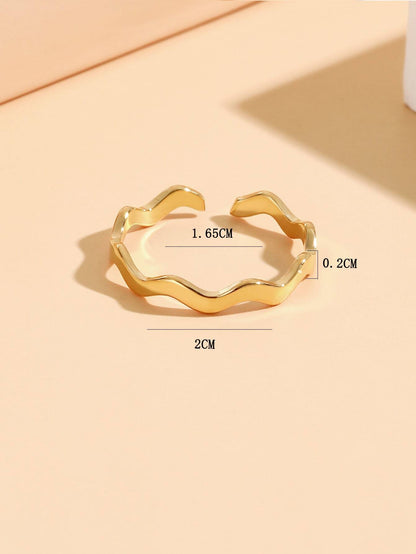 Minimalist Wave-shaped l Ring