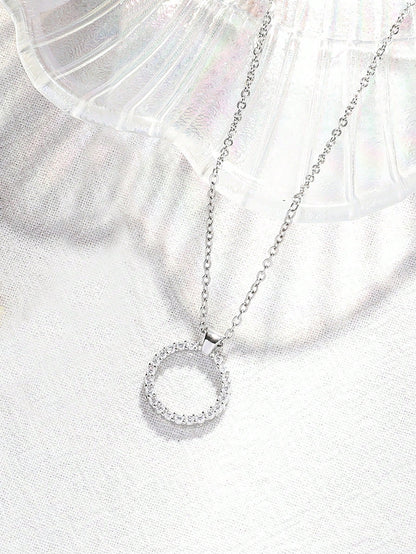 Cubic Zirconia Circle Pendant