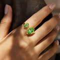 Green Zircon Geometrically Asymmetric Open Ring
