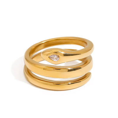 Snake Ring with Oval Cut Diamond