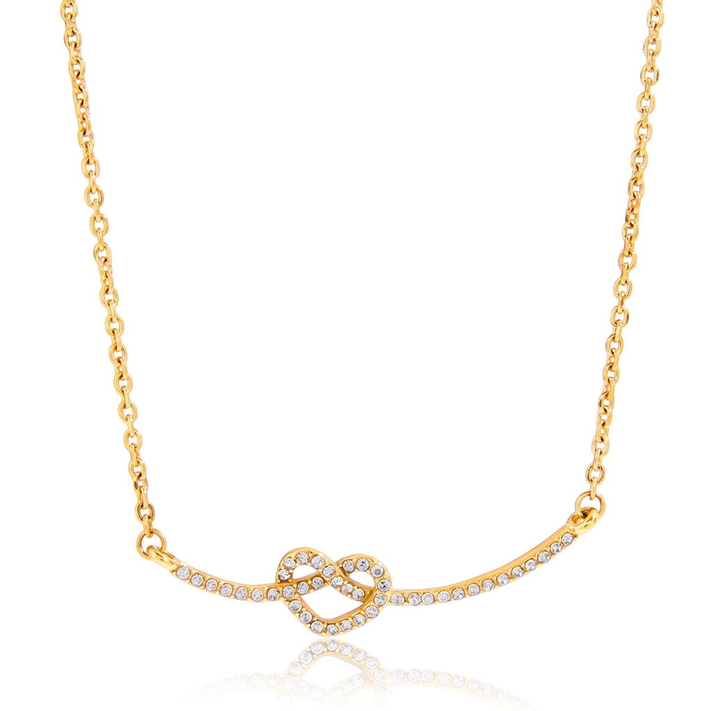 Eternal Love Heart Knot Smile Face Necklace