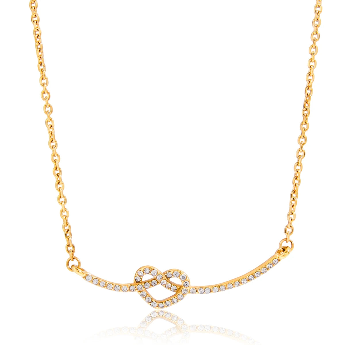 Eternal Love Heart Knot Smile Face Necklace