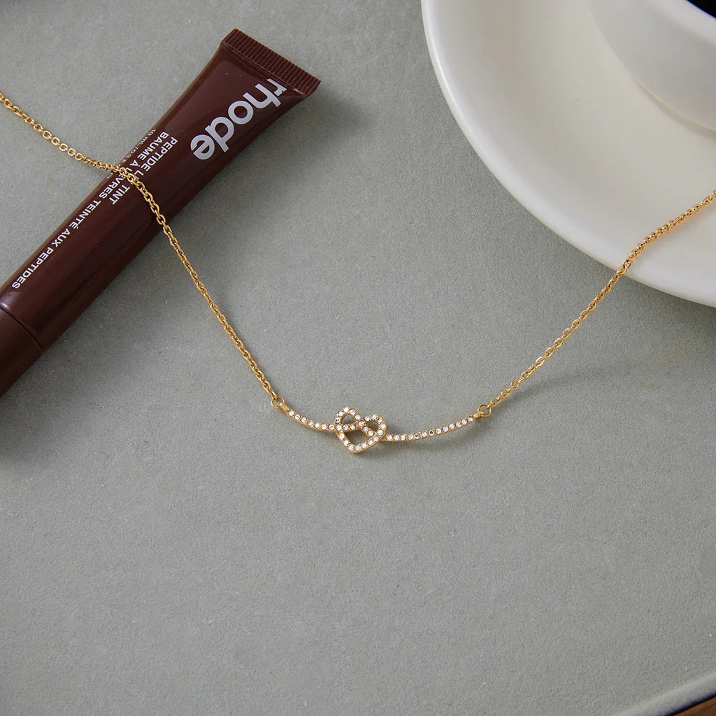 Eternal Love Heart Knot Smile Face Necklace