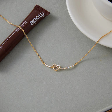 Eternal Love Heart Knot Smile Face Necklace