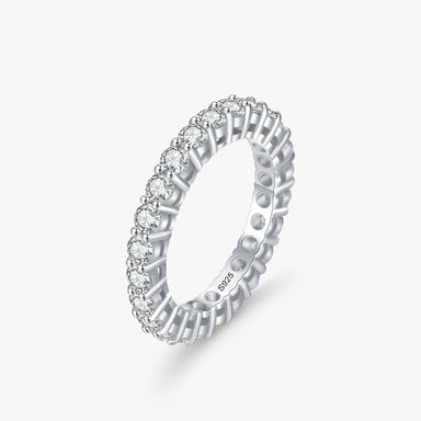 Ailmay 925 Sterling Silver Luxury Full Zircon Sparkling Stackable Setting Finger Ring for Women Wedding Engagement Fine Jewelry