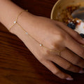 White Zircon Hand Chain Finger Bracelet
