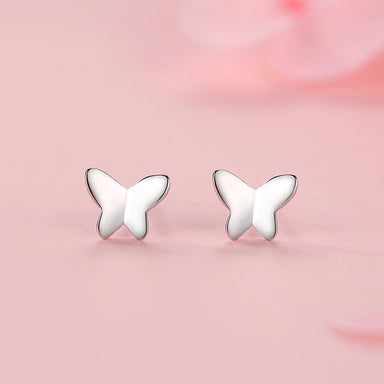 925 Sterling Silver Smooth Surface Butterfly Earring - Kimiko