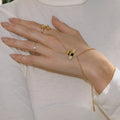 White Zircon Bee Animal Double-Layer Finger Bracelet