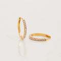 Half Stone Hoop Earring