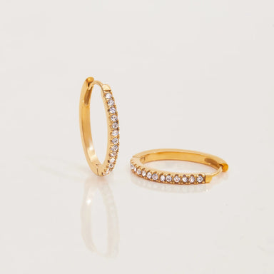 Half Stone Hoop Earring