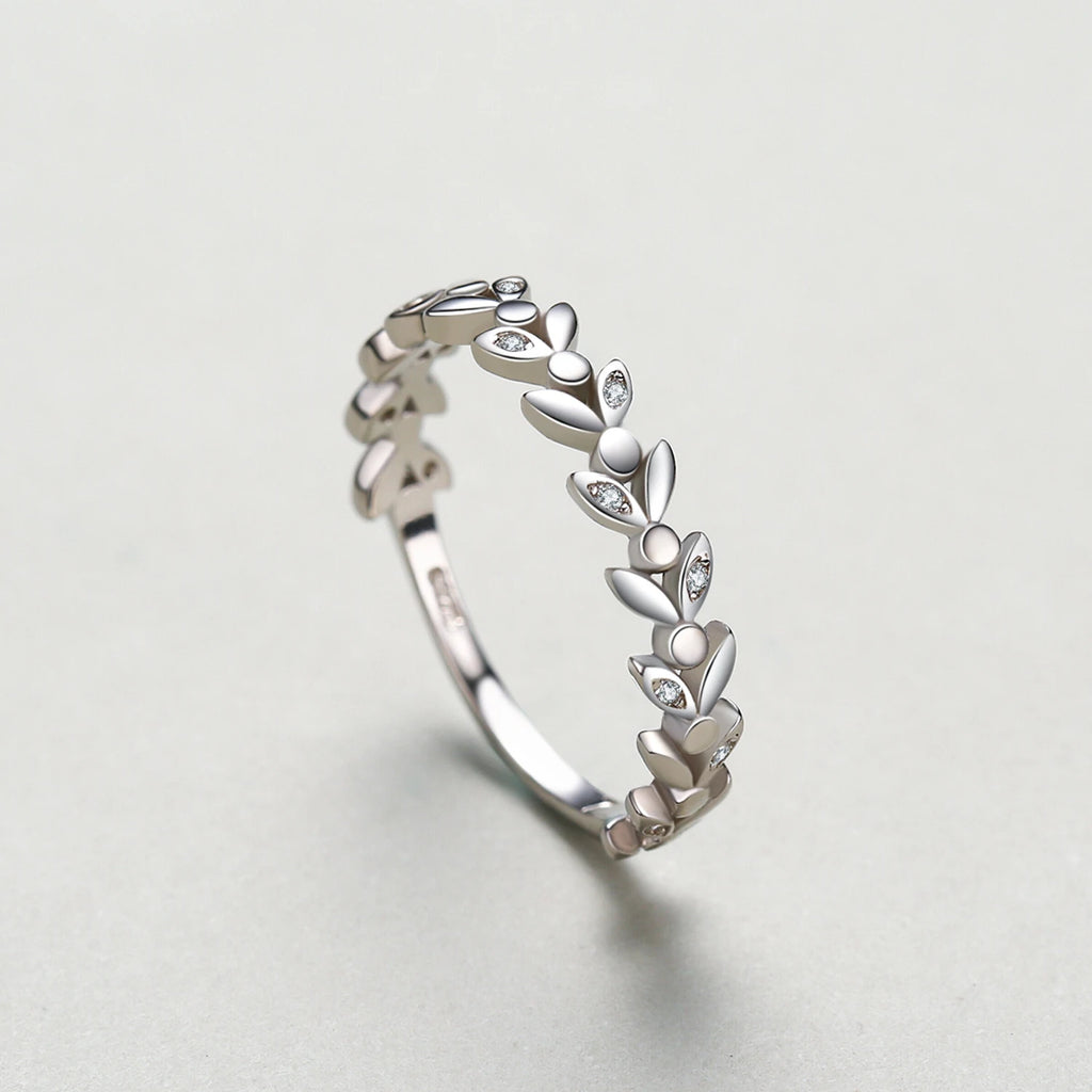 Classic Lucky Tree Leaf Stackable Finger Ring