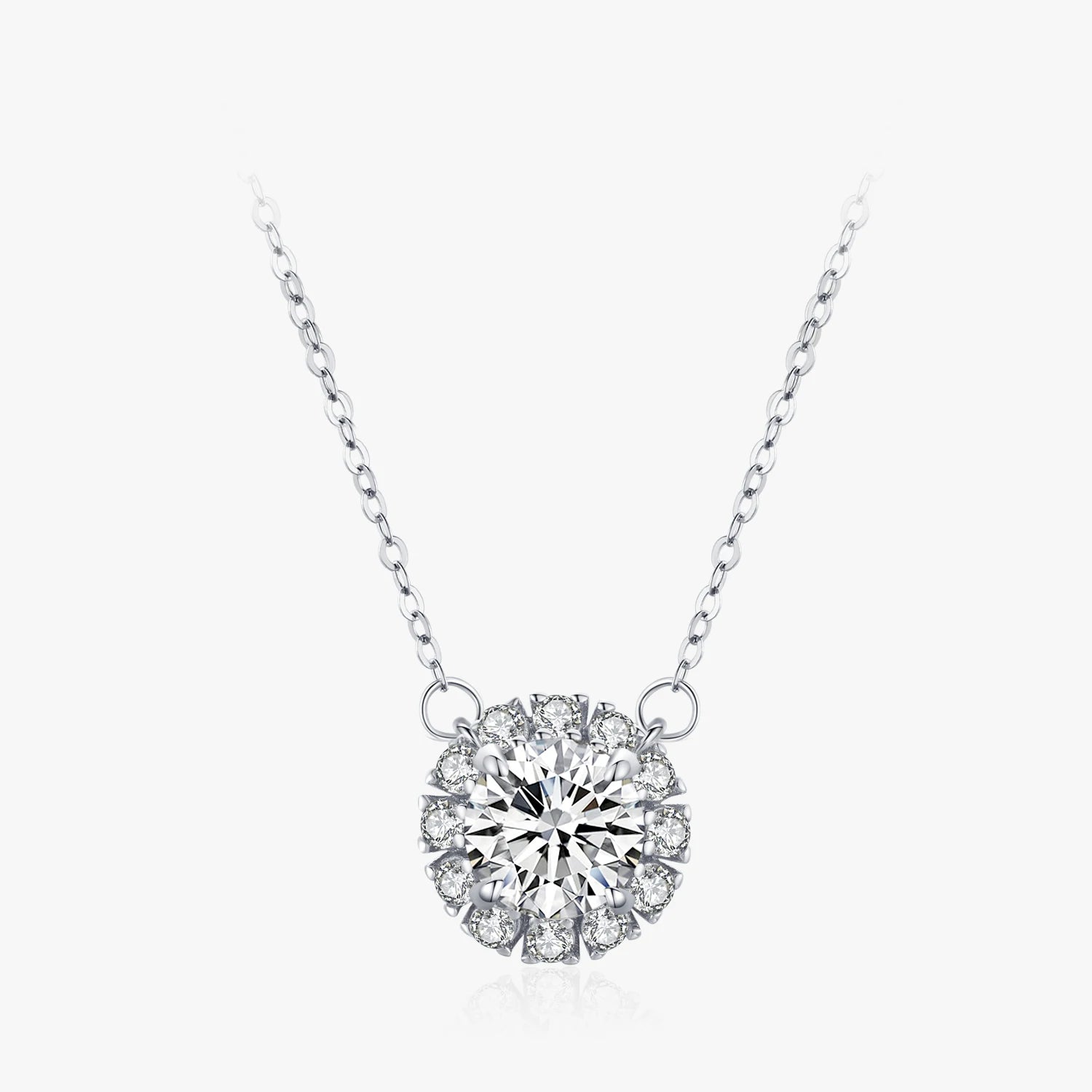 Full Circle Clear Zircon 925 Sterling Silver Necklace