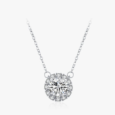 Full Circle Clear Zircon 925 Sterling Silver Necklace