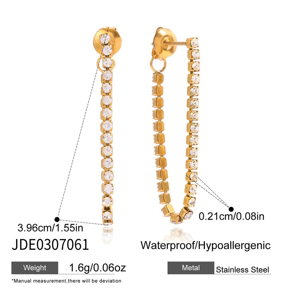 White Zirconia Drop Earrings