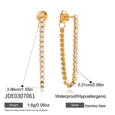 White Zirconia Drop Earrings