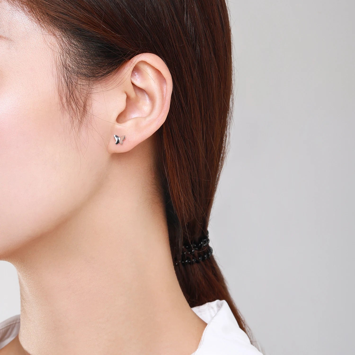 925 Sterling Silver Smooth Surface Butterfly Earring