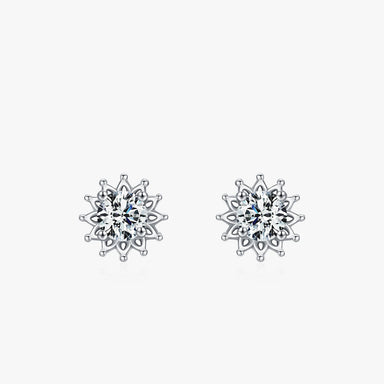 925 Sterling Silver Sparkling Sunflower Zircon Earring - Kimiko