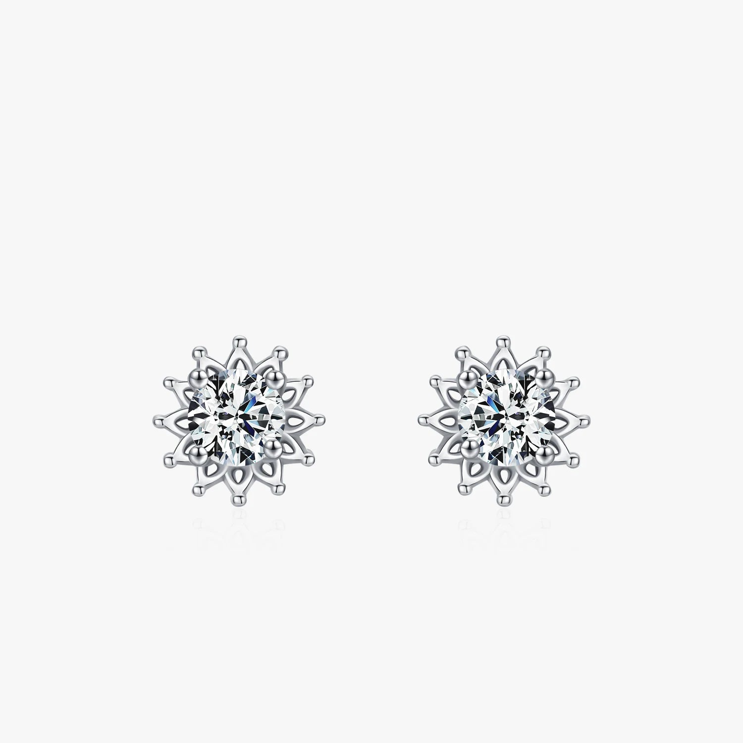 925 Sterling Silver Sparkling Sunflower Zircon Earring