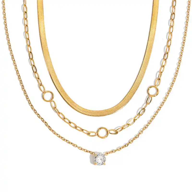 Blade Chain Multi-layer Necklace