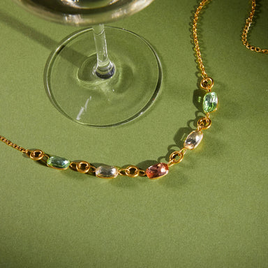 Cross Necklace Square Colored Crystal Pendant