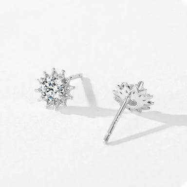 925 Sterling Silver Sparkling Sunflower Zircon Earring - Kimiko