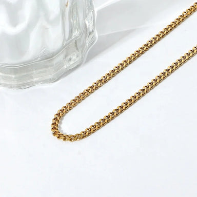 Dainty 3mm 18K Gold Plated Stainless Steel Stacking Miami Cuban Link Chain Feet Anklets for Women