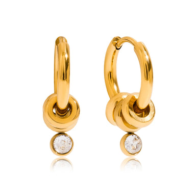 Zircon Pendant Hoop Earring