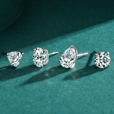 925 Sterling Silver Heart Solitaire Studs - Kimiko