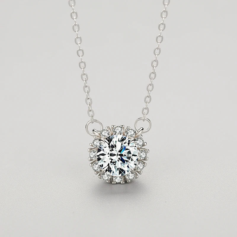 Full Circle Clear Zircon 925 Sterling Silver Necklace