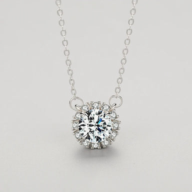 Full Circle Clear Zircon 925 Sterling Silver Necklace