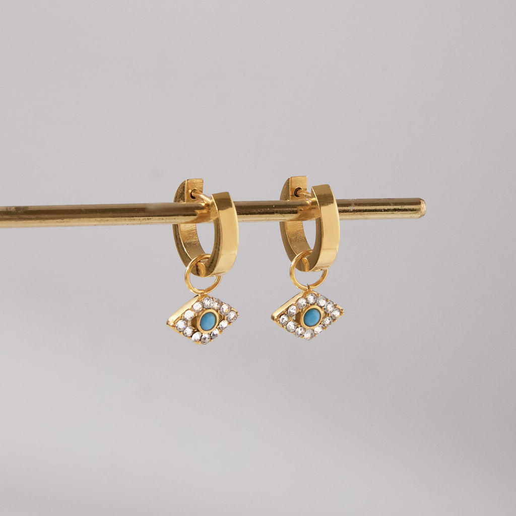 Blue Turquoise Devil's Eye Earrings