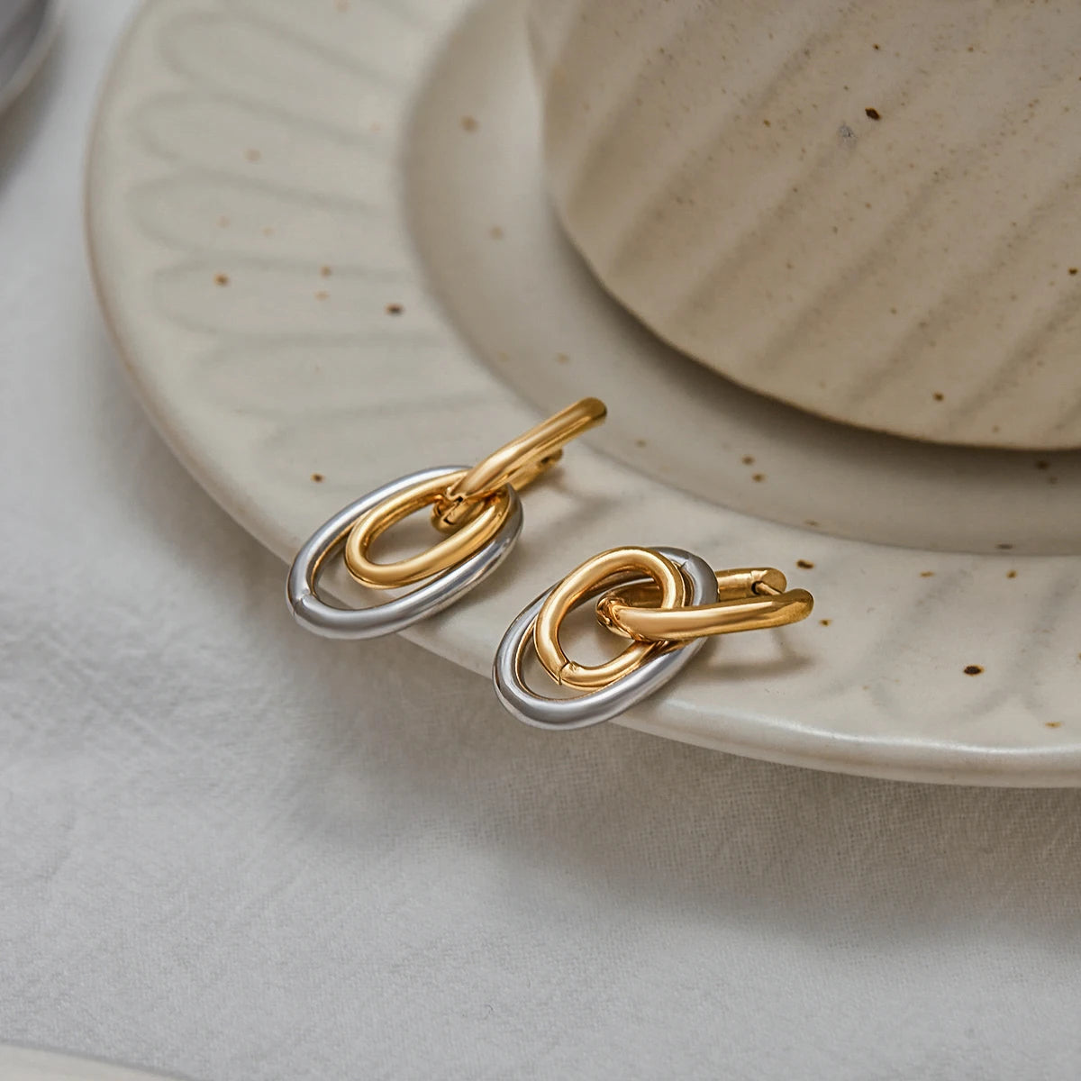 Two Tone Two Hoop Ring