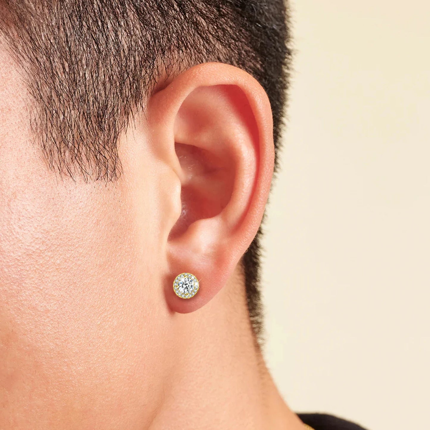 Women Moissanite Jewelry halo Stud Earring