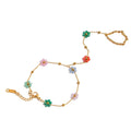Sweet Romantic Colorful Crystal Flower Hand Chain Finger Bracelet