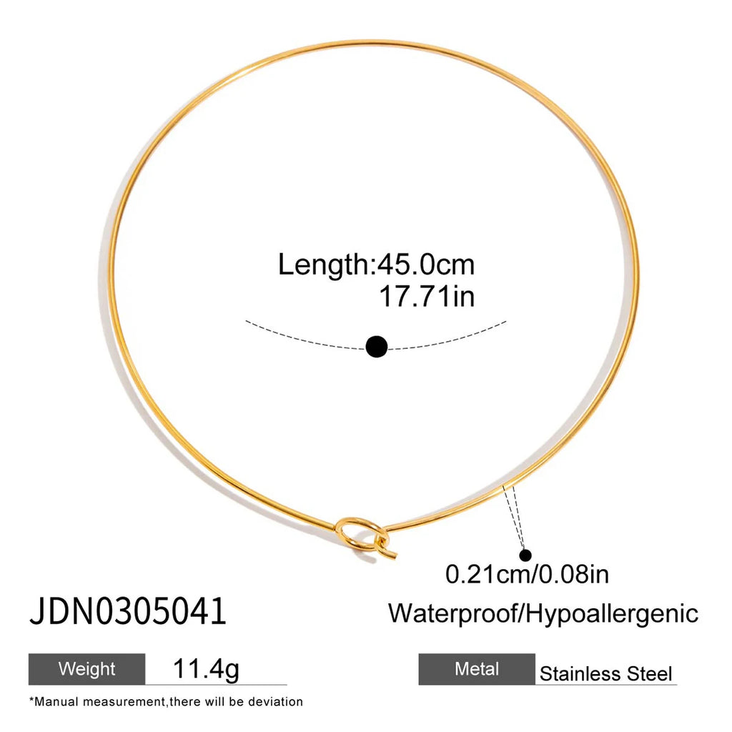 J&D Minimalist 18K Gold Plated Stainless Steel HIgh Polished Chain Necklace DIY Charms Choker Jewelry