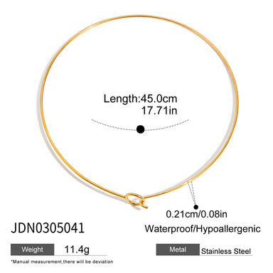 J&D Minimalist 18K Gold Plated Stainless Steel HIgh Polished Chain Necklace DIY Charms Choker Jewelry