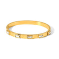 White Cubic Zirconia Bezel Band Bangle