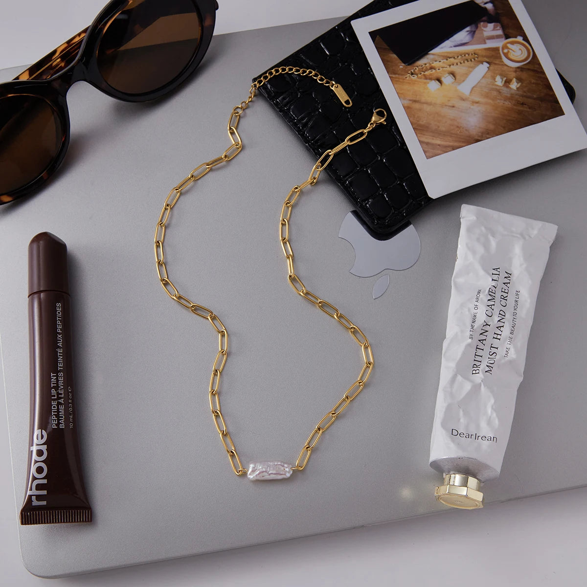 Freshwater Pearl Paperclip Chain Necklace