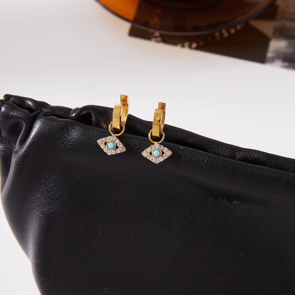 Blue Turquoise Devil's Eye Earrings