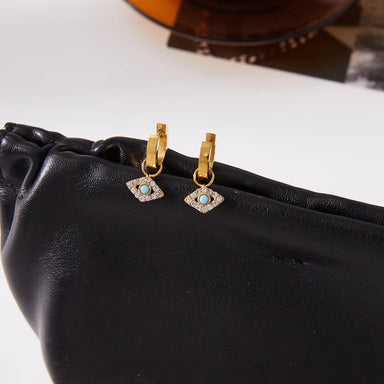 Blue Turquoise Devil's Eye Earrings