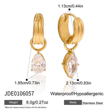 Teardrop Navette Asymmetrical Earrings