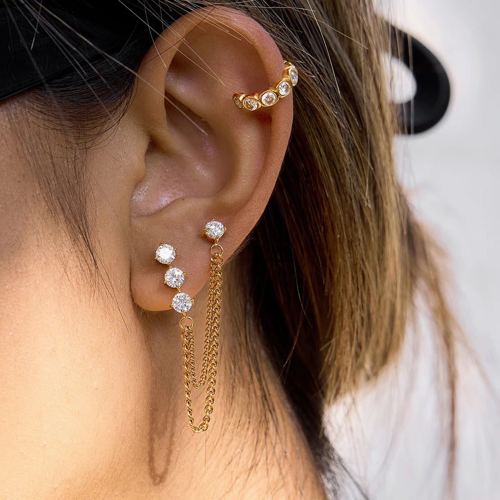 Elegant Linear Chain Tassel Earrings