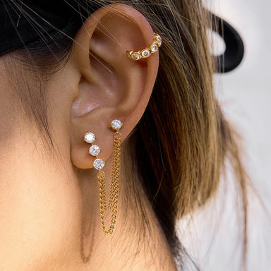 Elegant Linear Chain Tassel Earrings
