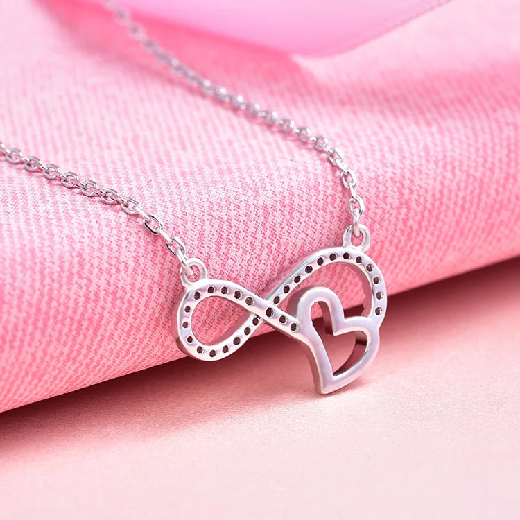 POLIVA Initial With Heart 925 Sterling Silver Zircon Fashion Necklace  for Women 18K Gold Plated Necklace