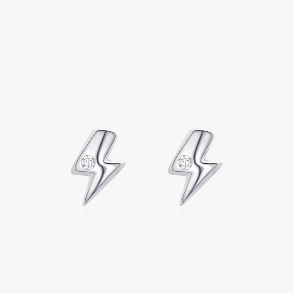 925 Sterling Silver Flash Lightning Stud Earrings