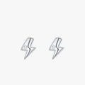 925 Sterling Silver Flash Lightning Stud Earrings