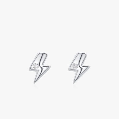 925 Sterling Silver Flash Lightning Stud Earrings