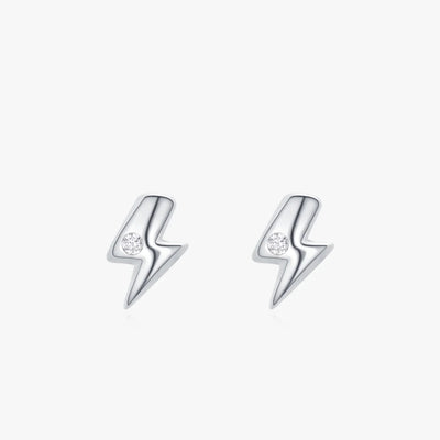 925 Sterling Silver Flash Lightning Stud Earrings