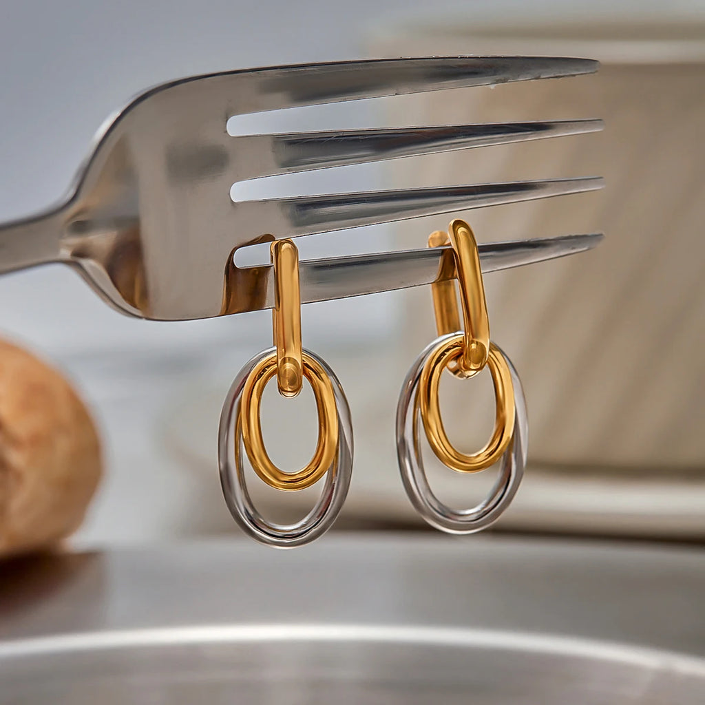 Two Tone Two Hoop Ring
