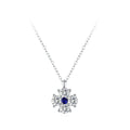 925 Sterling Silver Four-Leaf Clover Blue Necklace